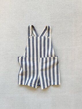 Mabo Linen Stripe Short Overalls / 10/11
